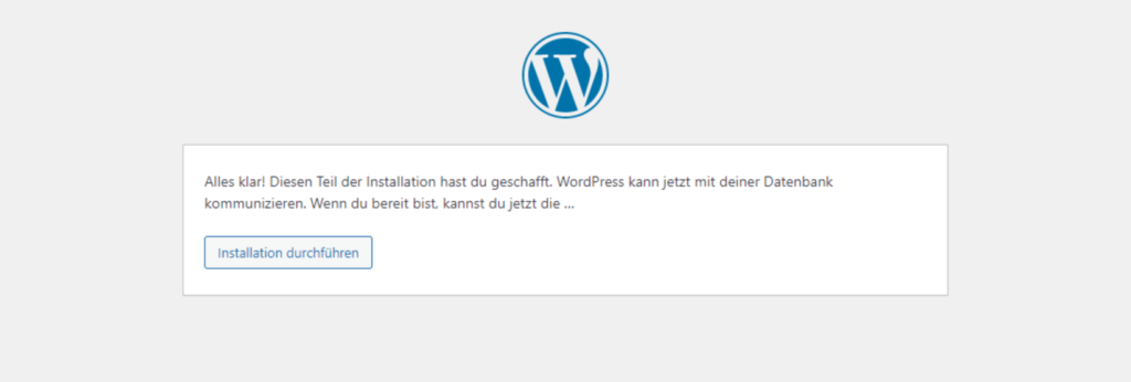 WordPress Installationsroutine Bildschirm 3